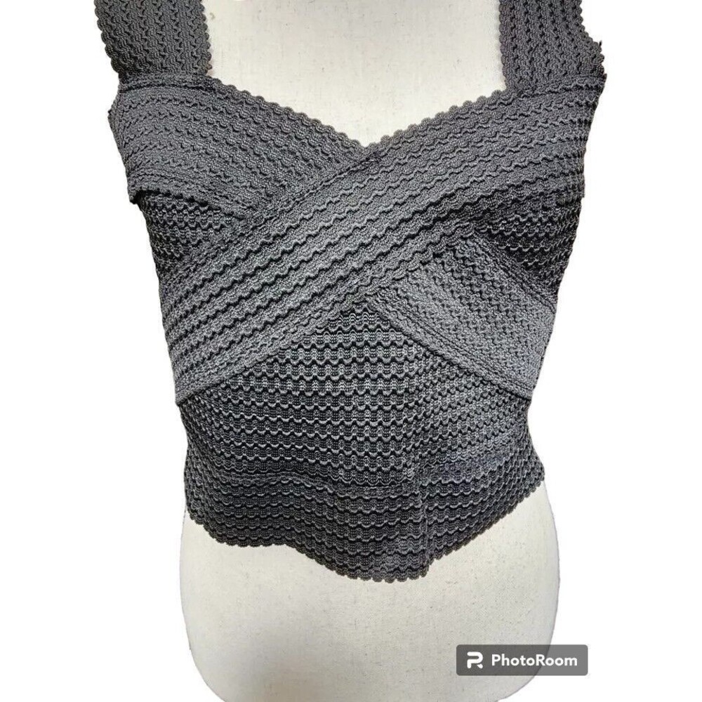 Charlotte Russe Bandage Wrap Top Black Size XL - Picture 2 of 8